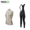 WOSAWE Fall/Winter Women's Windproof Fleece Sleeveless Vest Fleece Shockproof Silicone Cushion Cushioned Breathable Road Bike Riding Carrier Suit