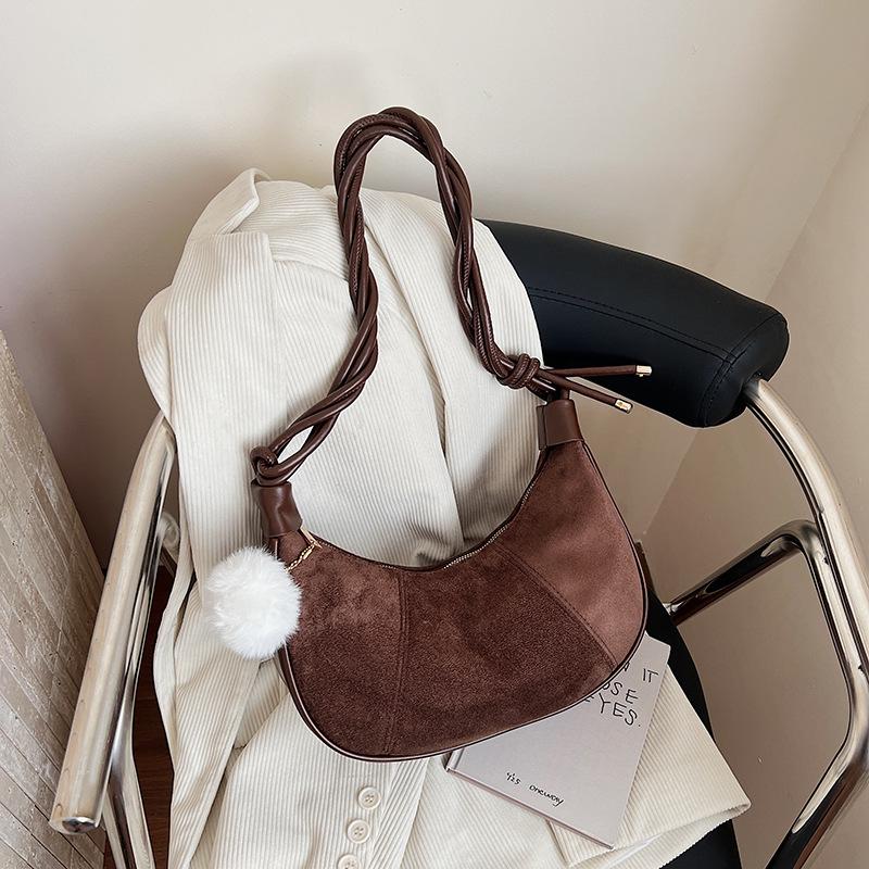 Нишевая ретро сумка-пельмень женская осенне-зимняя модная матовая сумка через плечо для通勤, сумка-мессенджер