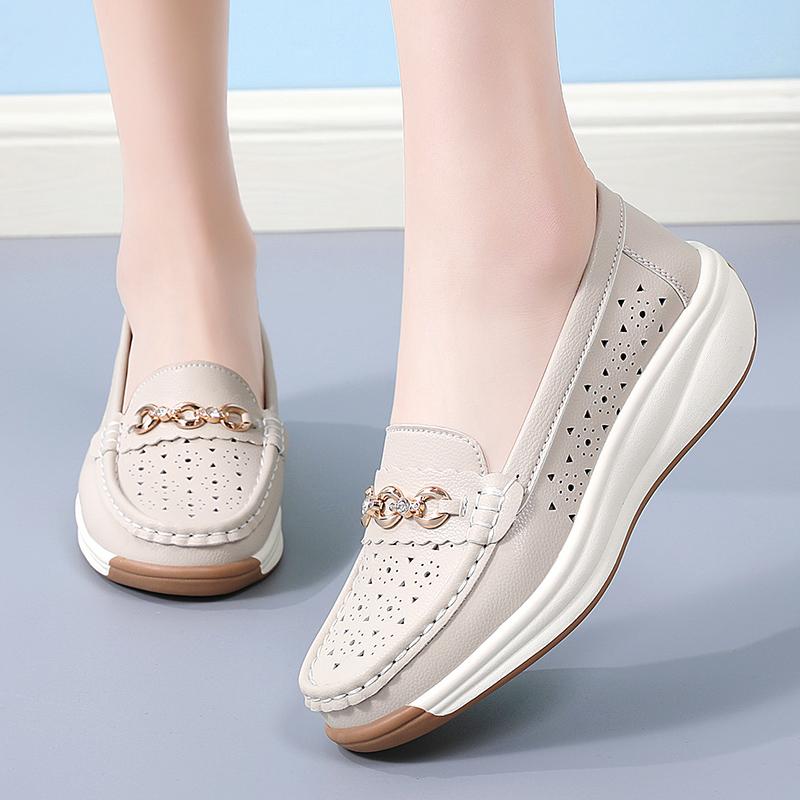 2024 Повседневная женская обувь Туфли на плоской подошве Прогулочные спортивные новые летние туфли Легкие модные женские мокасины на мягкой подошве