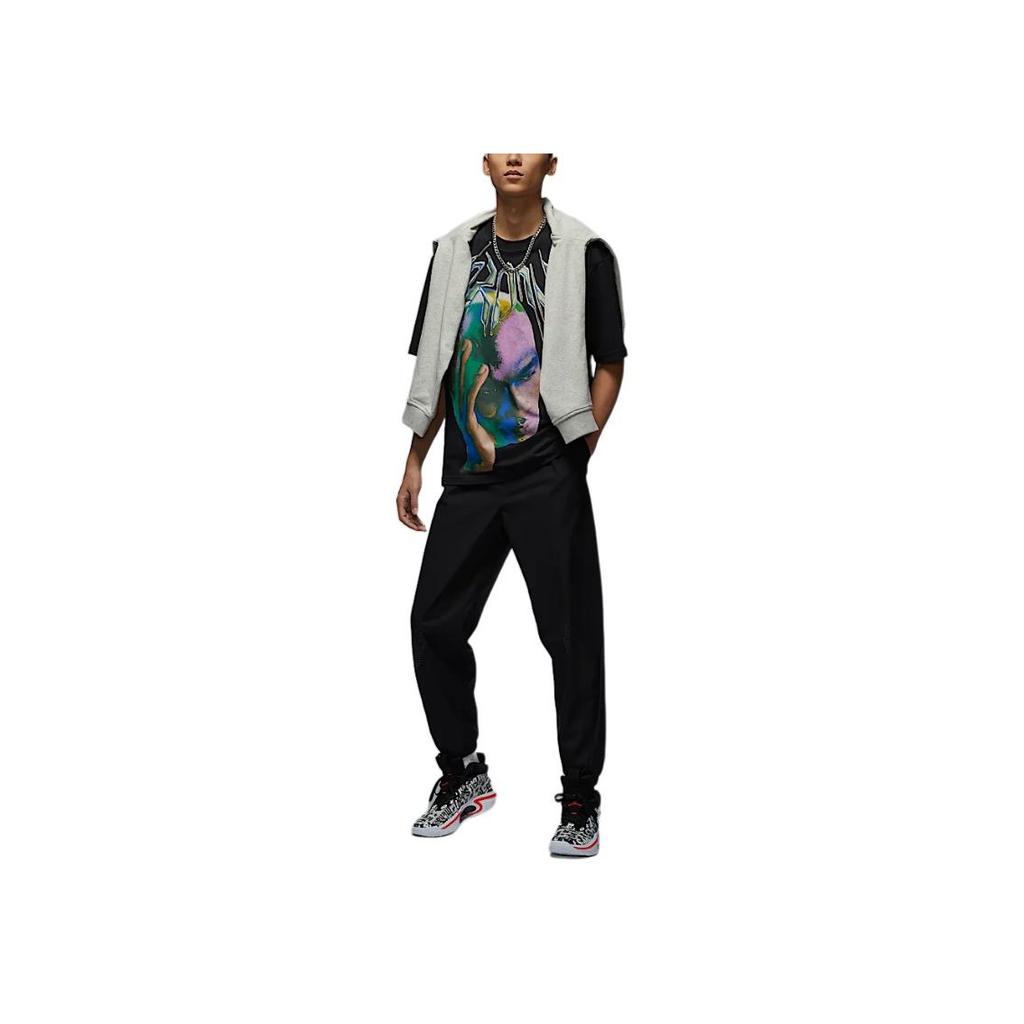 Jordan Sport Jam Мода Универсальные На шнуровке Удобные Повседневные брюки Мужские брюки Черный Темно-серый HF9891010