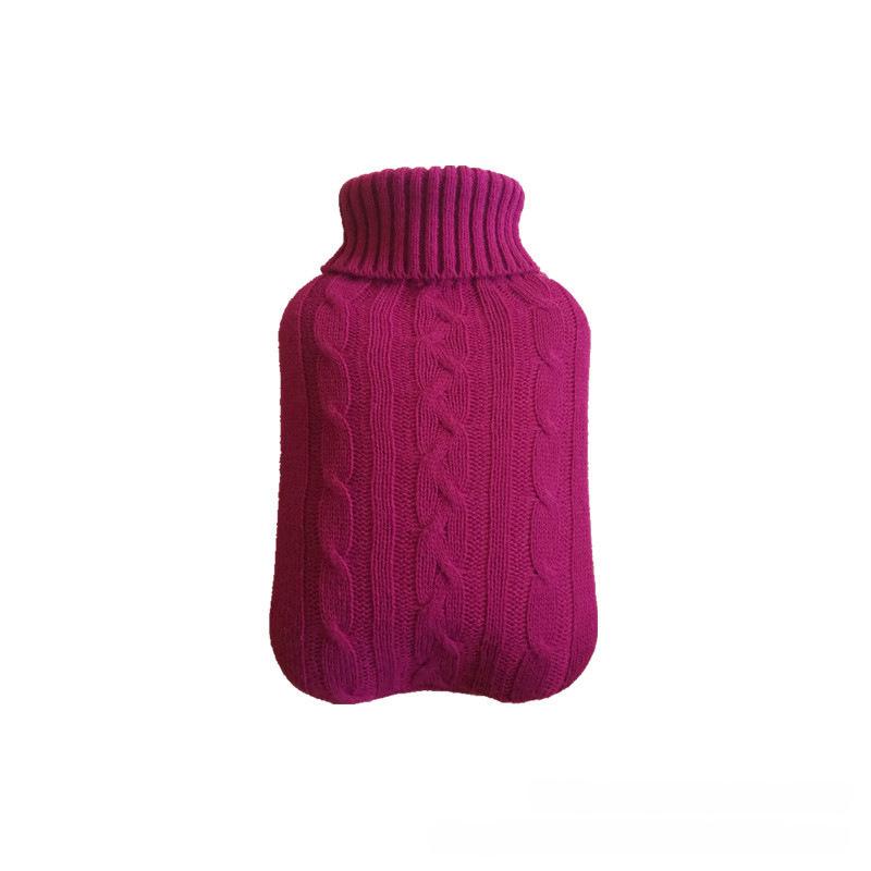 Winter 2000ml Hot Water Bottle with Knitted Flannel Cover - Convenient Hand Warmer Bag