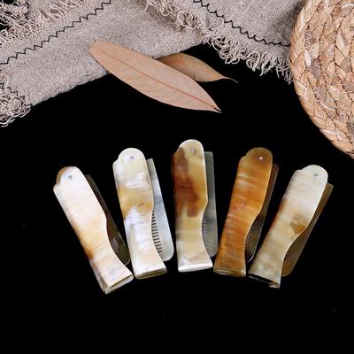 Расческа из рога яка складная карманная клипса для усов и бороды парикмахерские инструменты