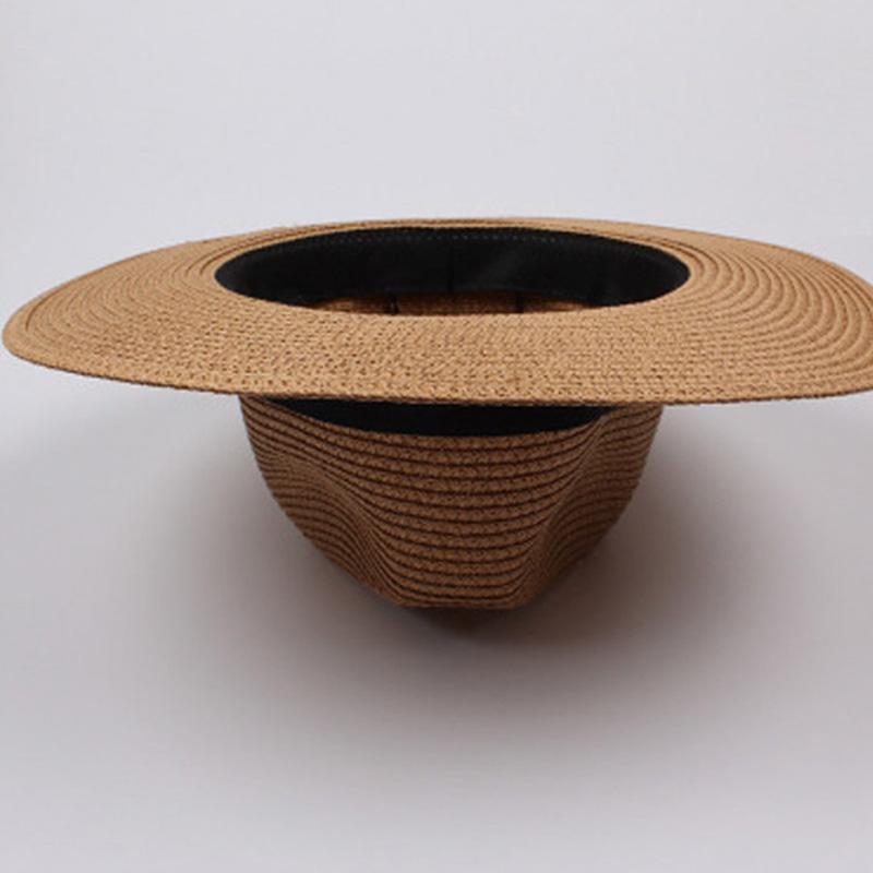 Мужская и женская фетровая шляпа в стиле панамы из сминаемой соломы, летняя шляпа