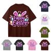 Boys And Girls Casual Loose Easter Print T-Shirt Round Neck Pullover Short Sleeve Top