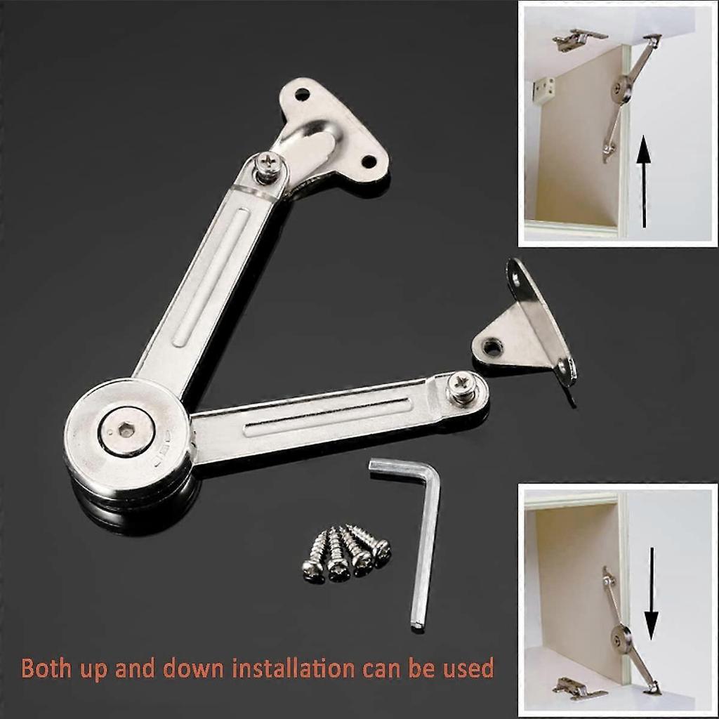 2 Pcs Soft-Closing Door Panel Support Hinges Stay,Can Be Stopped at Will,Folding Cover Support, Used for Heavy Duty