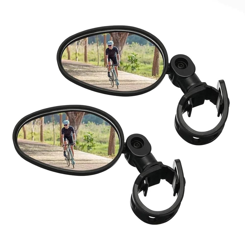 1/2pcs Bike Oval Rearview Mirror 360 Degree Rotation Adjustable Rear View Mirror Bicycle Handlebar Mirrors for Electric Scooter