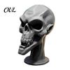 One Piece Molding Sculpture 3D Printed Skull Statue, Halloween Creepy Figurine, Gothic Table Party Supplies Centerpiece, Spooky Ornament for