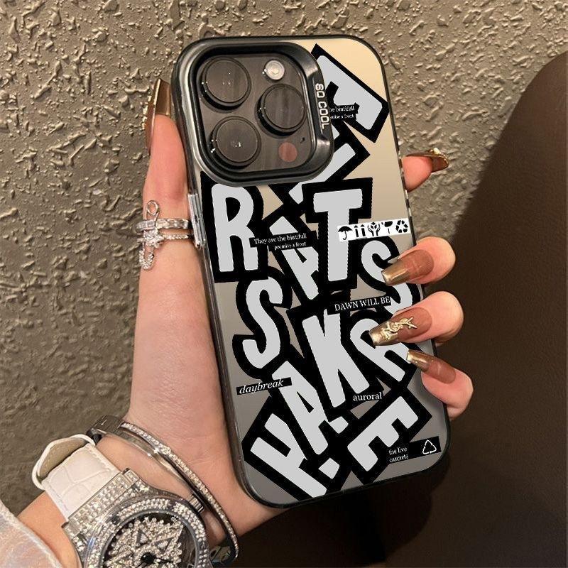 Применимо к iPhone14/15 креативный letter 11/12 Apple 13promax чехол для мобильного телефона xr/xs цвет серебристый IMD жесткий