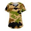 Женская мода V-образный вырез повседневные камуфляжные принтованные топы с карманами рабочая одежда
