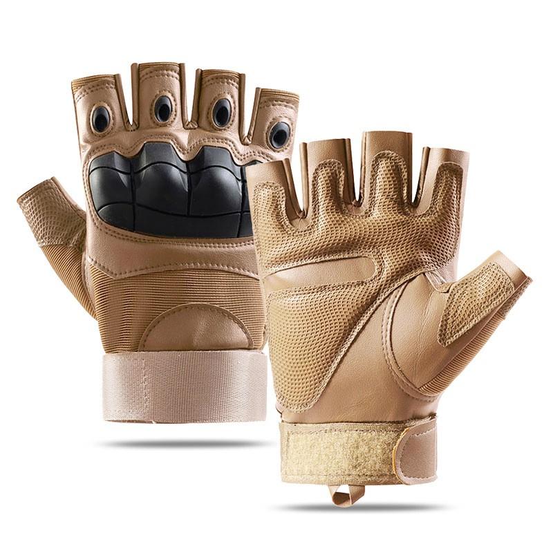 Tactical Half-Finger Gloves Men Softshell Outdoor Sports Cycling Anti-Slip Durable Ultra-Suede