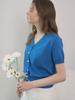 EIGHT DAYS A WEEK Ad710 Cooling Short Sleeve Cardigan Blue