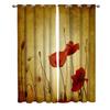 Ностальгические эссенции мака, сексуальные цветы, красные растения, оконные шторы, живописные шторы для гостиной, декоративные предметы для гостиной