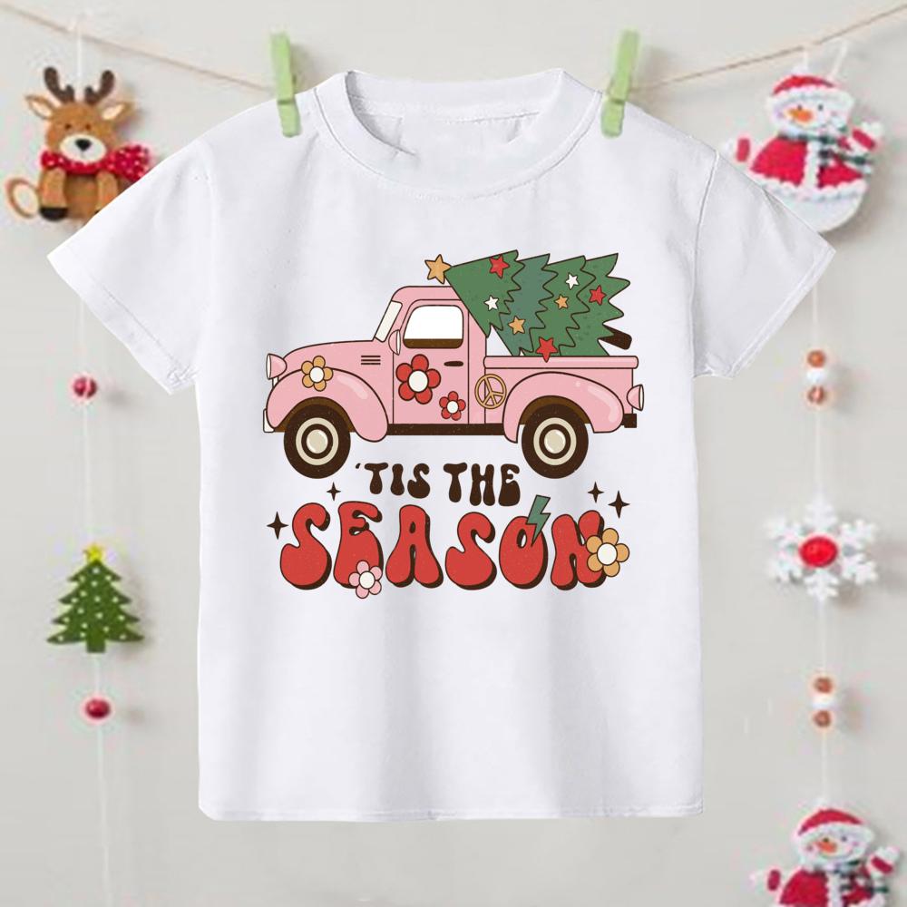 Its The Most Wonderful Time of The Year Print Kids Shirts Christmas Party Boys Girls Outfit Holiday Child Tshirt Xmas Clothes