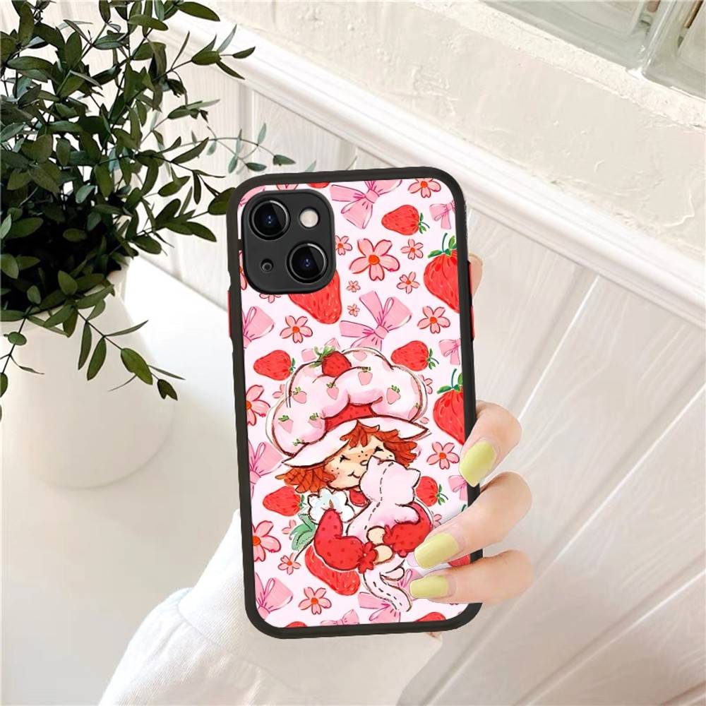 Cartoon Girl S-Strawberry S-Shortcake For IPhone 16 15 14 Plus 13 12 11 Pro Max X XS MAX Translucent Matte Shockproof Cover