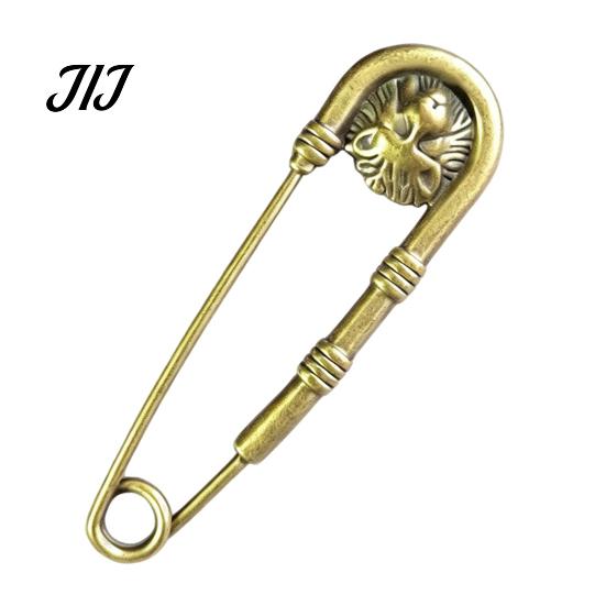 Men Women Brooch Vintage Bronze Safety Pin, Large Feather Bird Leaf Flower Lapel Elegant Pin for Coats, Jackets, Hats, Bags