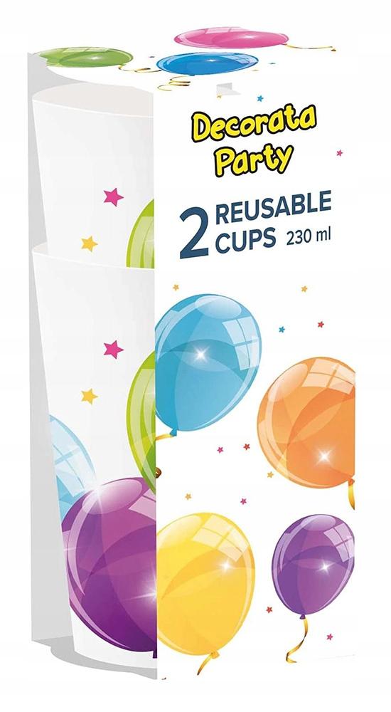 Kubeczki Plastikowe Baloniki Urodziny 230Ml 2Szt