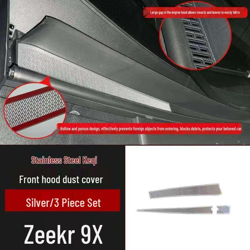 Пылезащитная крышка переднего динамика Zeekr 9X из нержавеющей стали - Неразрушающее крепление, Полый дизайн, Подходит для передних и трехрядных сидений.