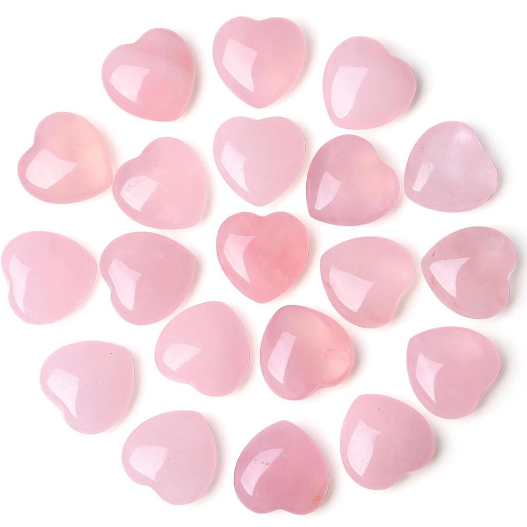 Natural Rose Quartz Heart-Shaped Crystal Gemstone - 2cm Polished Palm Stone