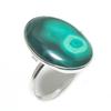 Натуральный Малахит Драгоценный Камень Ручной Работы Ювелирное Изделие Кольцо из Стерлингового Серебра 925 пробы Размер 9 p6H49