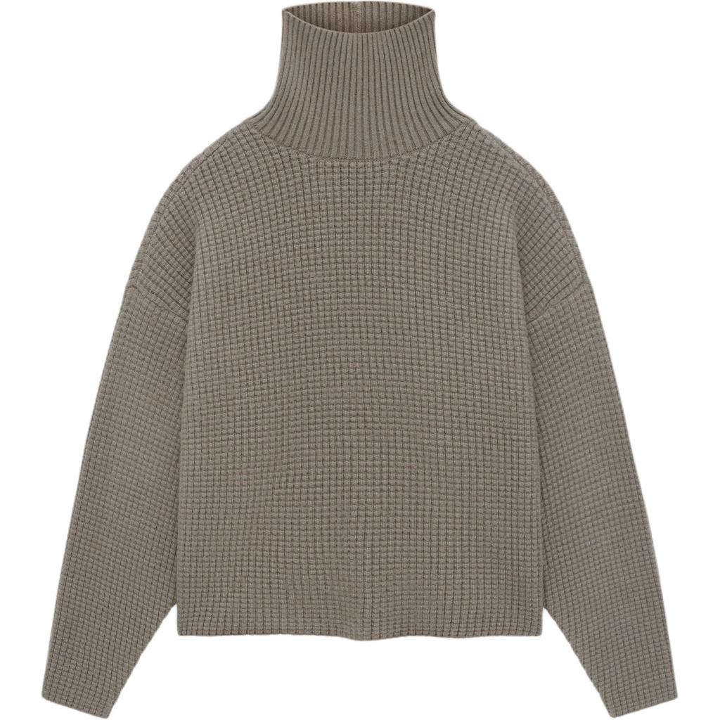 Fear of God Essentials Heavy Waffle Turtleneck Heather Grey Men Tops 192HO246191F