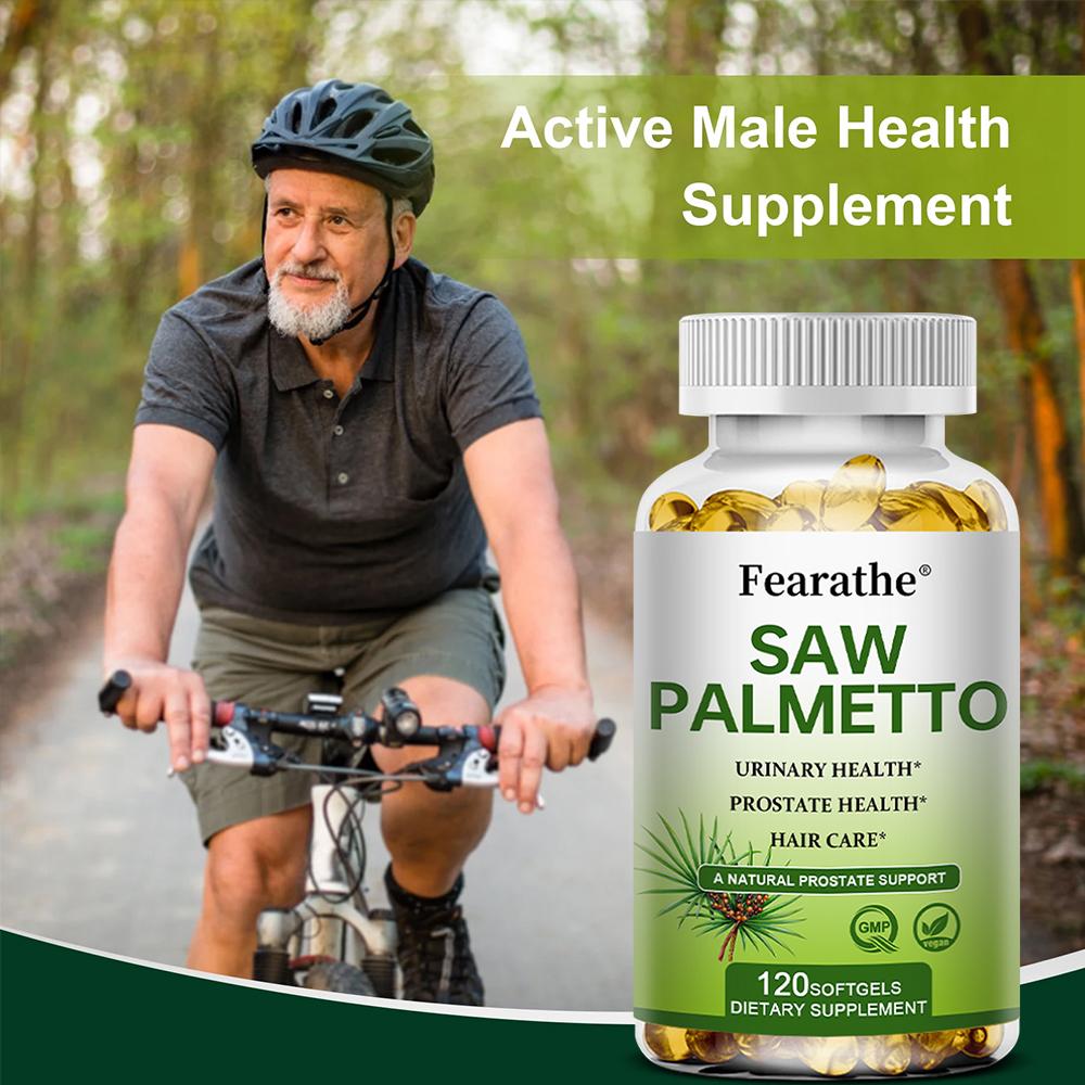 Saw palmetto promotes prostate and urinary system health, 120 capsules