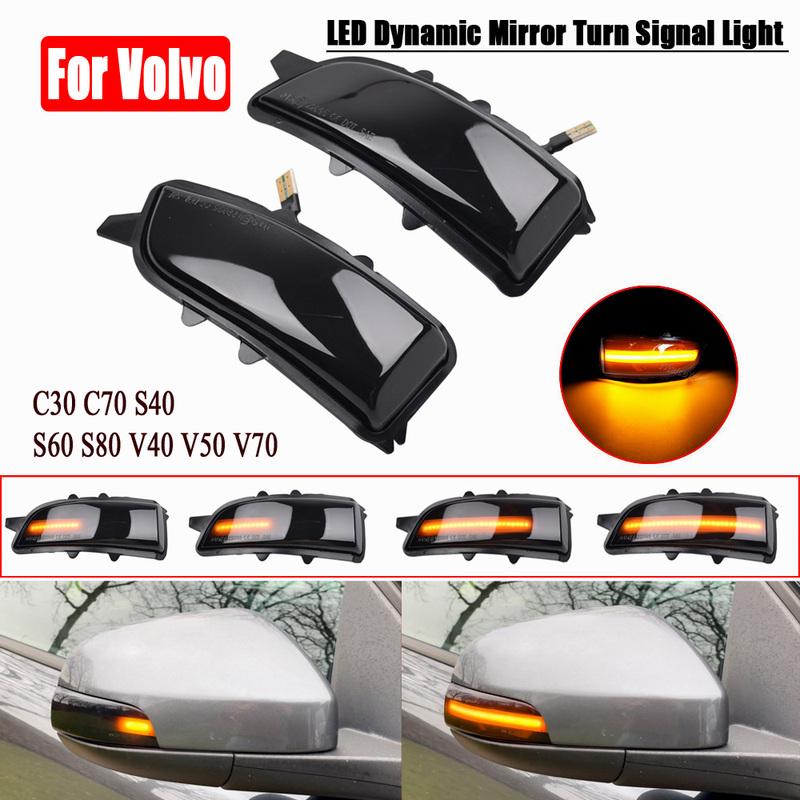 Dynamic Rearview Mirror Sequential Blinker Indicator LED Turn Signal Light For Volvo C30 C70 S40 S60 V40 V50 V70 2008-2010