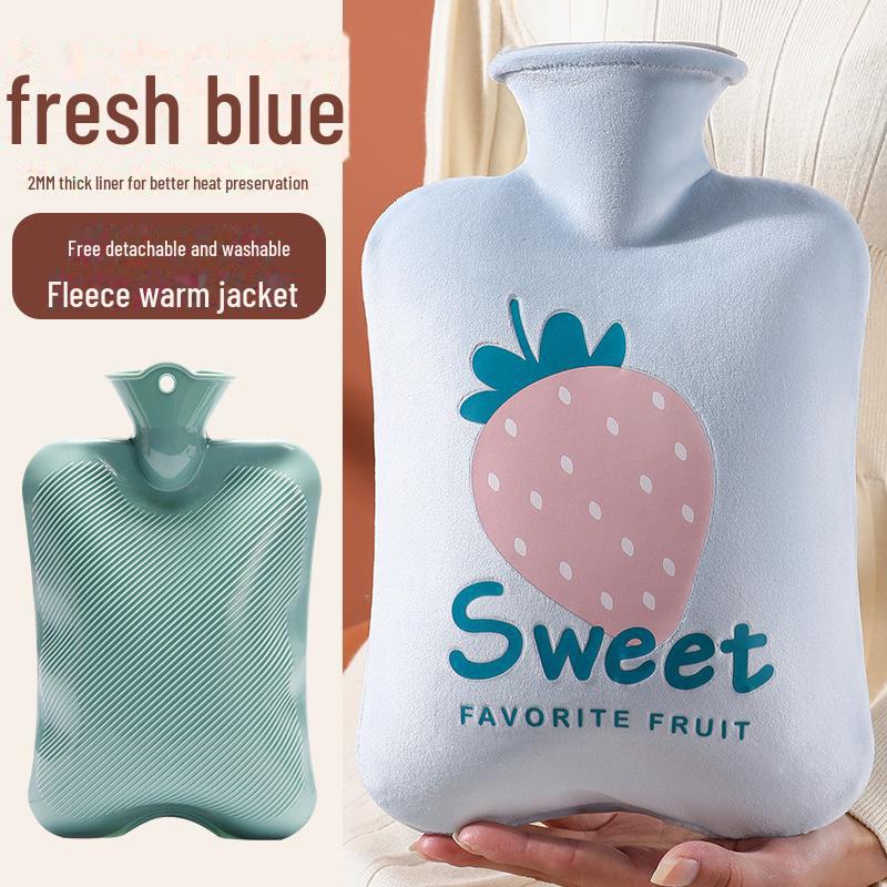 Мешок для согрева рук с плюшевым мехом кролика, наполненный водой - утолщенный ПВХ с рисунком из мультфильмов