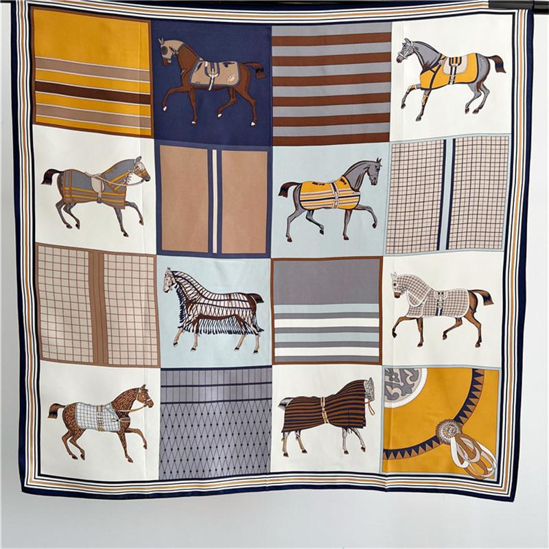 88*88 см квадратный шелковый шарф женский модный принт маленький шейный платок офисный женский пояс для волос носовой платок женский платок шаль