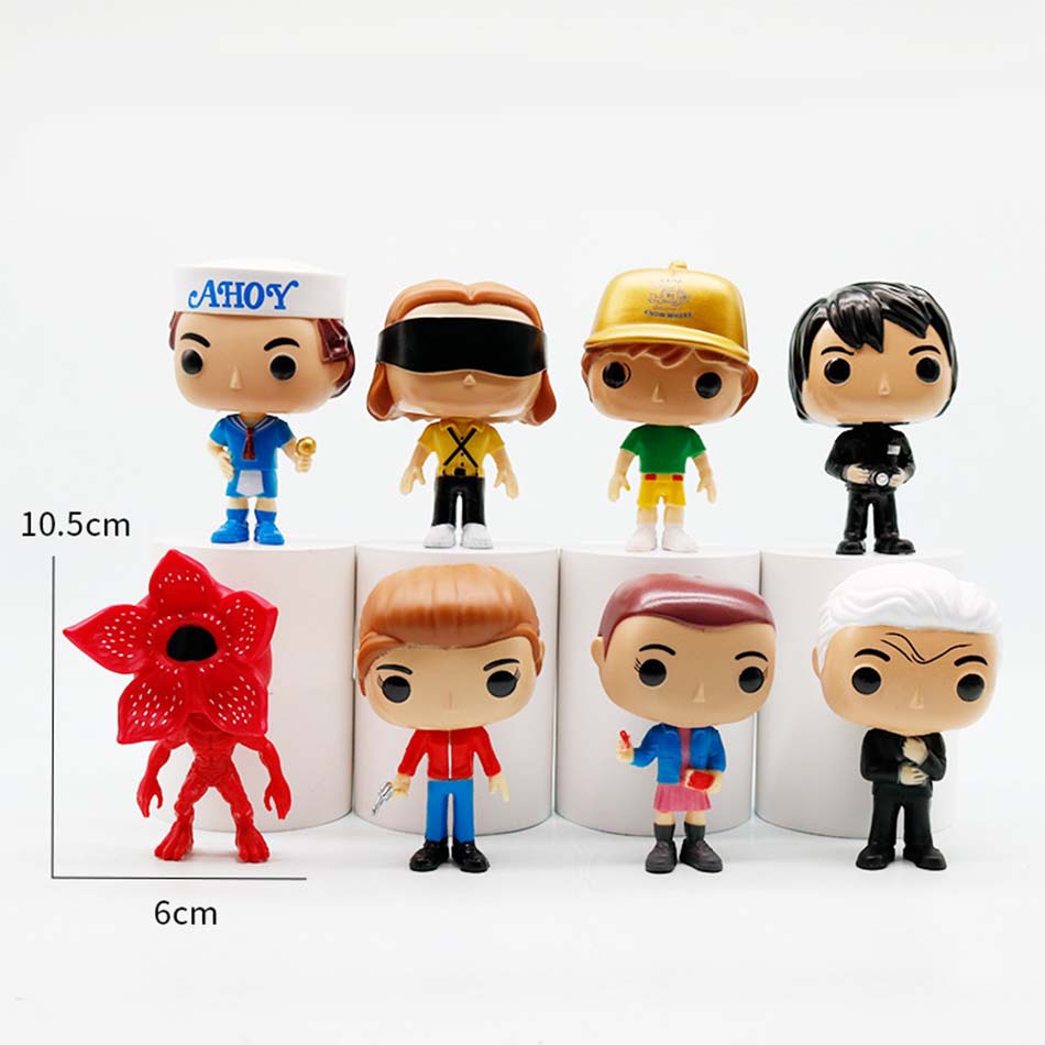sold Eleven Dustin Steve Robin 10cm Action Figure Toys Vinyl Dolls for Collection