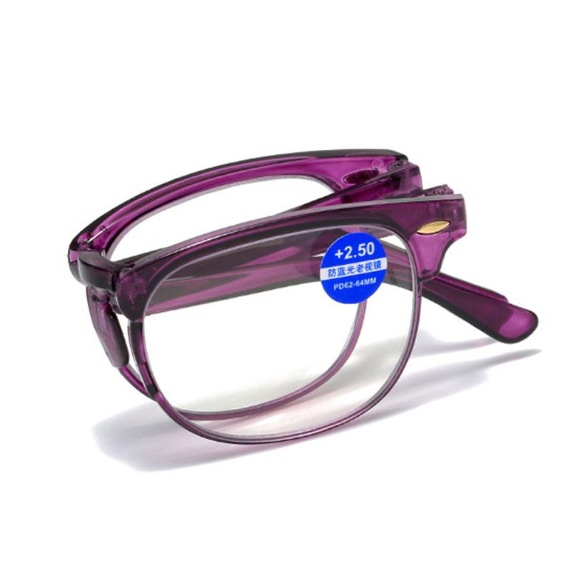 Anti-Blue Light Folding Reading Glasses With Box Men Women Farsighted Glasses Presbyopia Eyeglasses Diopter +1.0 To +4.0