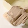 Женские перчатки для сенсорных экранов, модные, осенне-зимние, теплые, тонкие, кашемировые, однотонные, для езды на велосипеде, элегантные, ветрозащитные перчатки