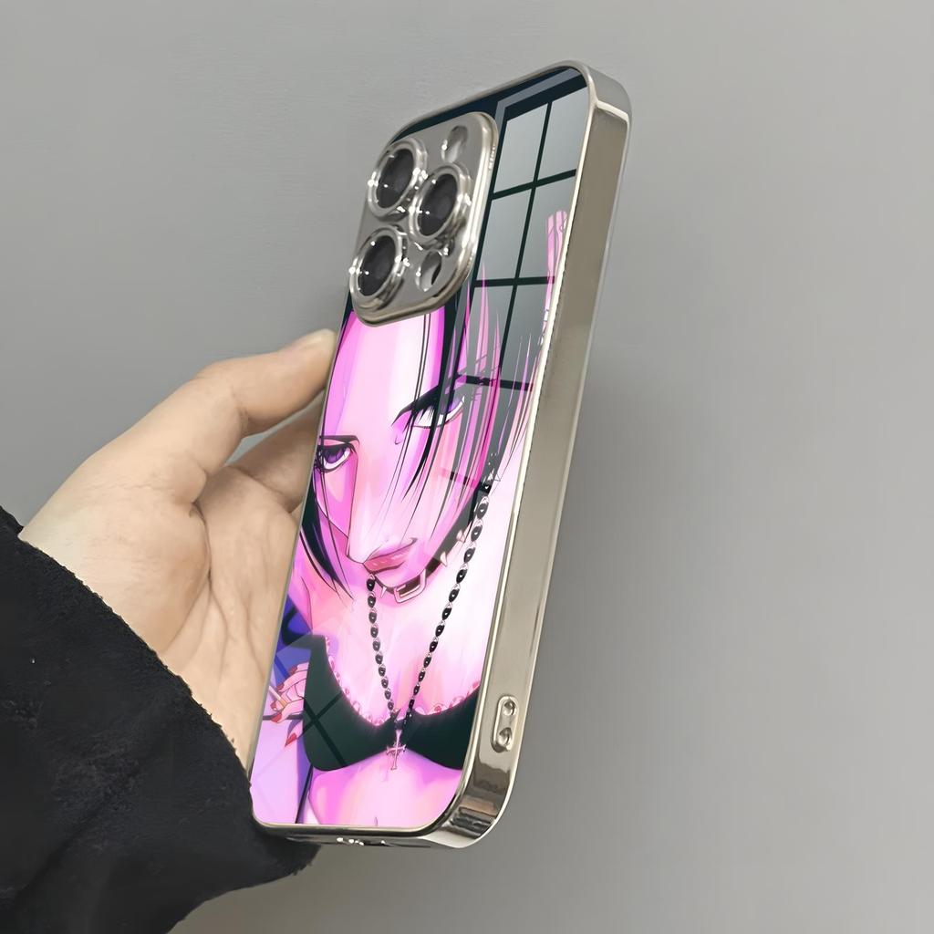 Чехол для телефона с изображением Наны Осаки из аниме Для iPhone17 16 16e 15 14 13 12Plus Mini Pro Max Гальванизированный стеклянный чехол для телефона