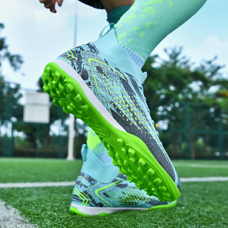 34-46 Мужские футбольные бутсы резиновые мягкие подошвы короткие шипы искусственный газон кожаные детские футбольные бутсы для молодежи