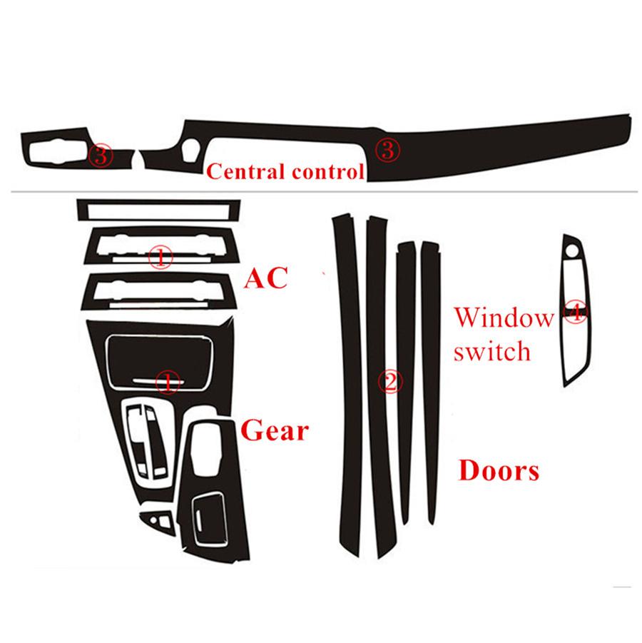 For 2011-2017 BMW 5 Series F10 F18 Interior DIY Trim Stickers Carbon Fiber Style