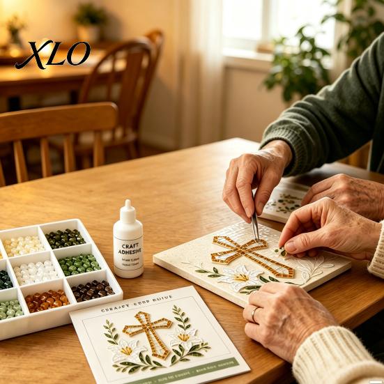 DIY Prayer Space Decorations Christian Sea Glass Art Kit, Religious Mosaic Kit for Adults, Faith Crafts Women Inspired Craft, Handmade Wall Decor Home