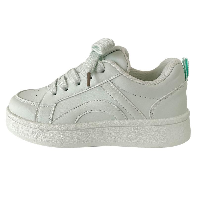 B2301 латексная стелька/платформа белые туфли женские туфли с круглым носком весна 2025 новые универсальные туфли для доски повседневные хлеб