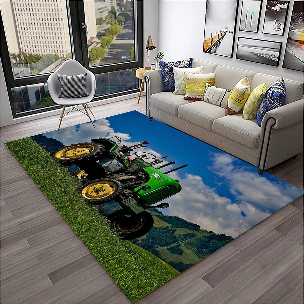 3D Retro Car Tractor Truck Series Carpet Rug for Home Living Room Bedroom Sofa Doormat Decor,Child Area Rug Non-slip Floor Mat