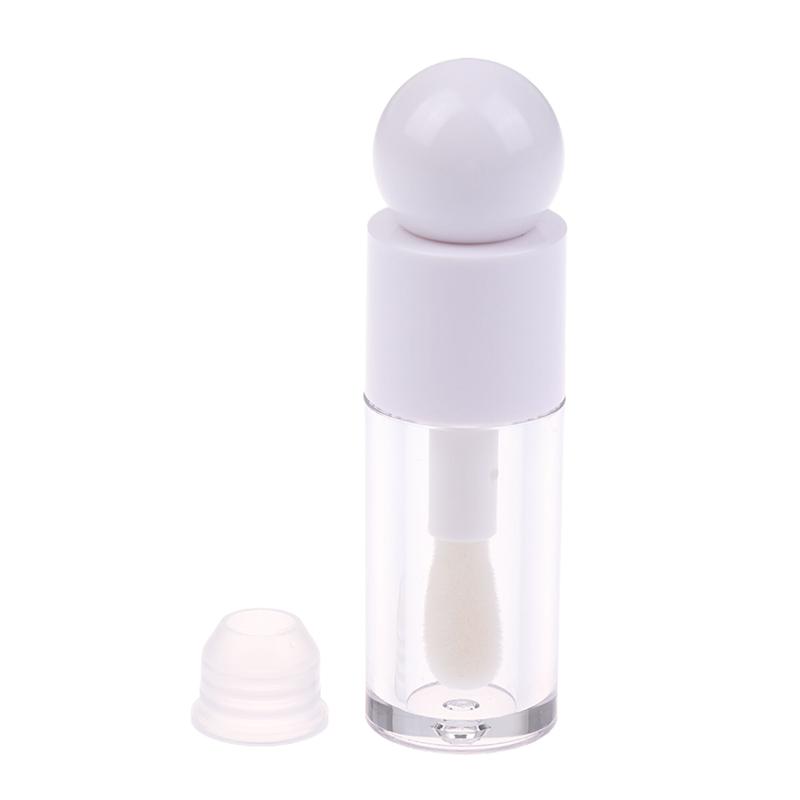 Transparent 4ml Lip Gloss Tube Matte Thick Rod Large Brush Head Empty Bottle Lips Glaze Container Makeup Packaging Material