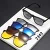 Retro Set Of Glasses Sunglasses Men'S Semi-Metal Magnetic Clip Polarized Sunglasses Driving Glasses Women 2342