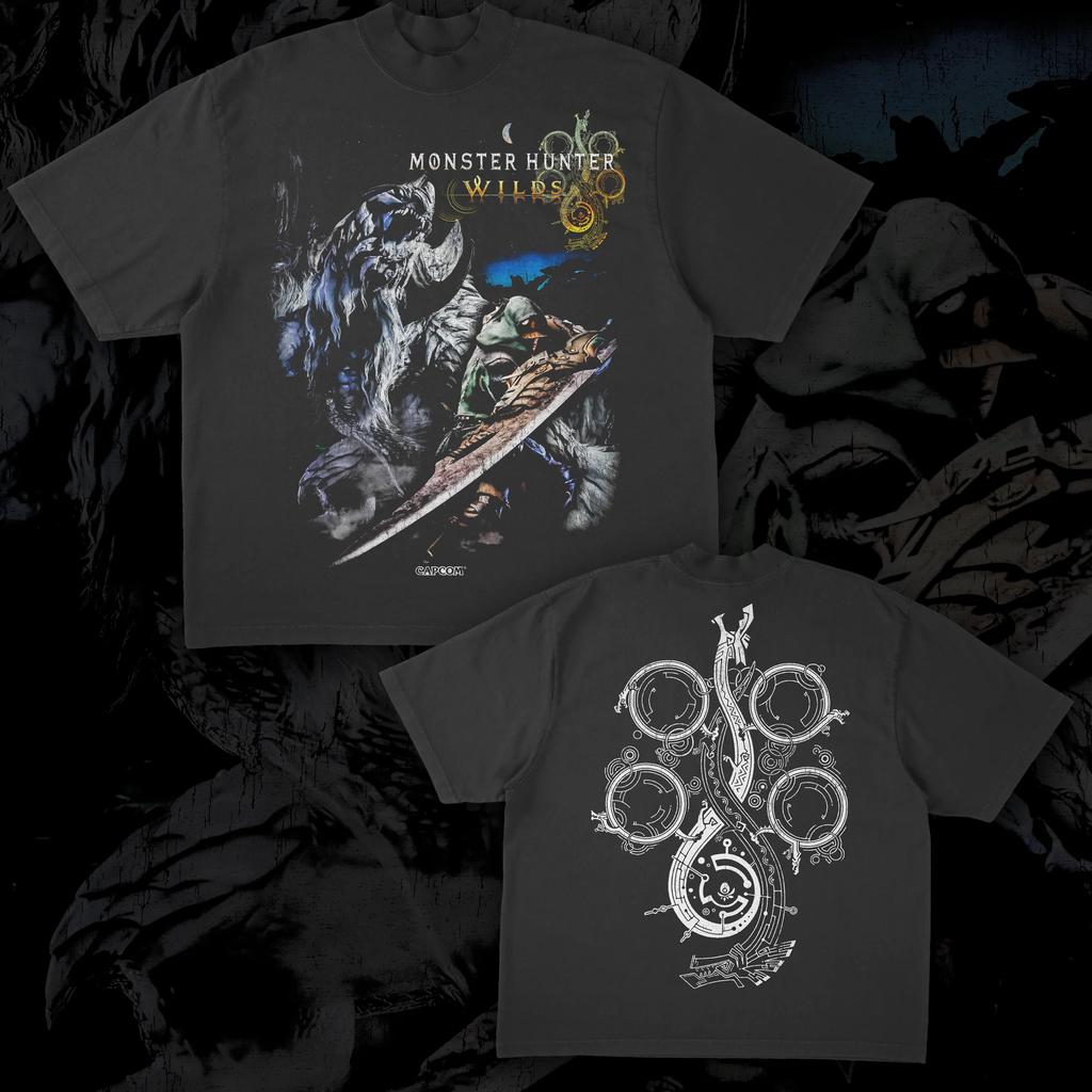 Monster Hunter Wilds Печатная футболка с коротким рукавом для мужчин и женщин, летняя, хлопковая, удобная, свободная, модный топ