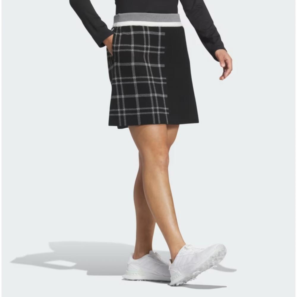 Adidas Golf 24fw Women S SeaSonal Skirt Fulley faShion 3S Checked Skirt iS4757 Black