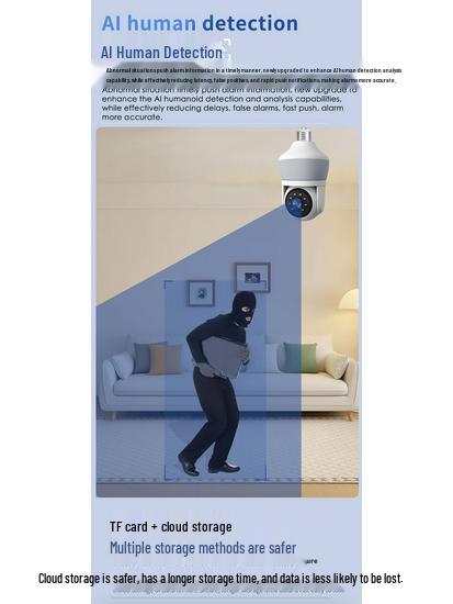 Smart Surveillance Bulb Camera with HD Night Vision and Full-Color Mobile Monitoring