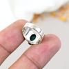 Кольцо из стерлингового серебра 925 пробы с зеленым драгоценным камнем малахит овальной формы для женщин