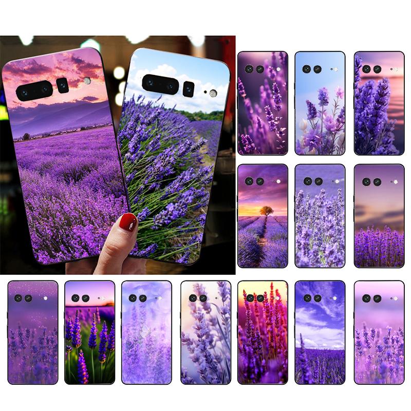 Lavender Purple Flower Phone Case For Google Pixel 8 7 Pro 7A 7 6A 6 Pro Pixel 8A 4A 3A 4 XL Pixel 5 6 4 3 3A XL