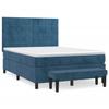3137849 vidaXL Divan Bed and Mattress Dark Blue 140x200cm Velvet