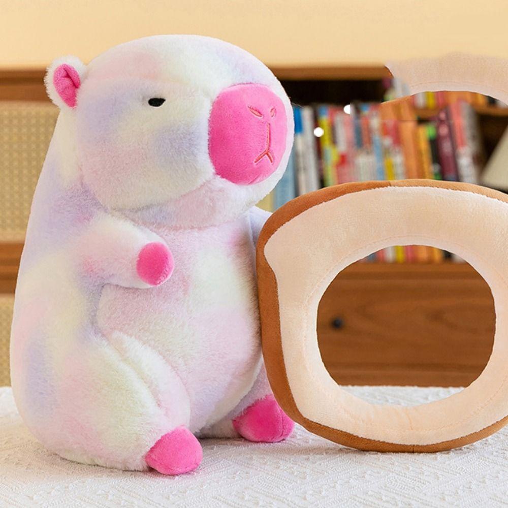 Toast Simulation Capybara Plush Toy Pink Capybara Simulation Capybara Stuffed Doll Charming Doll Soft Capybara Plush Pillow