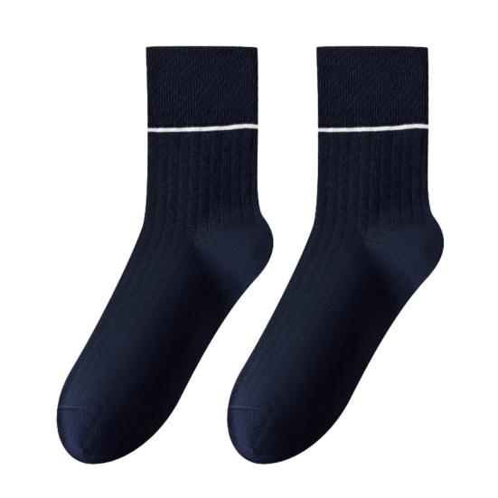 Мужские носки под костюм Хлопковые Антибактериальные В рубчик Средней длины Дышащие Защищающие от запаха Повседневные носки для бизнеса Спорта Все сезоны Повседневная носка