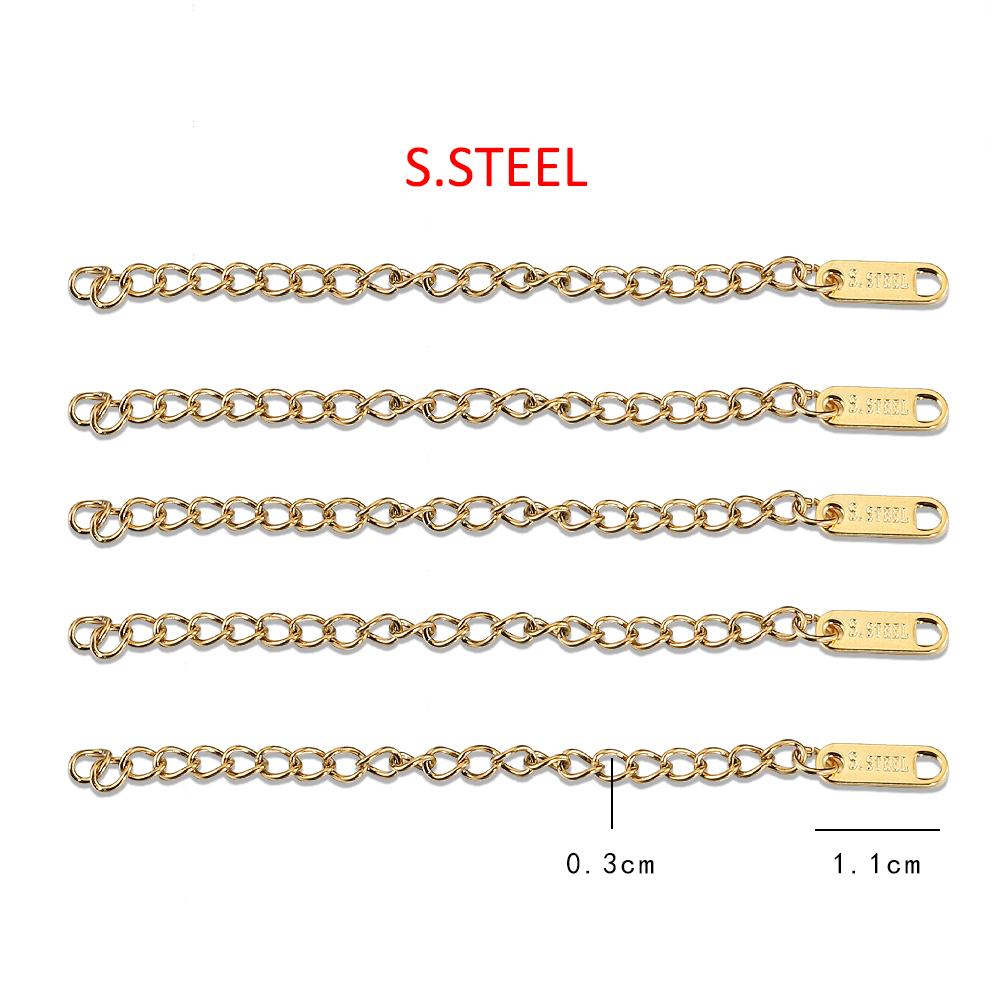 20pcs 10pcs 6cm Stainless Steel Extension Chain Extended Connector Tail Chain for Bracelet Necklace DIY Jewelry Making Findings