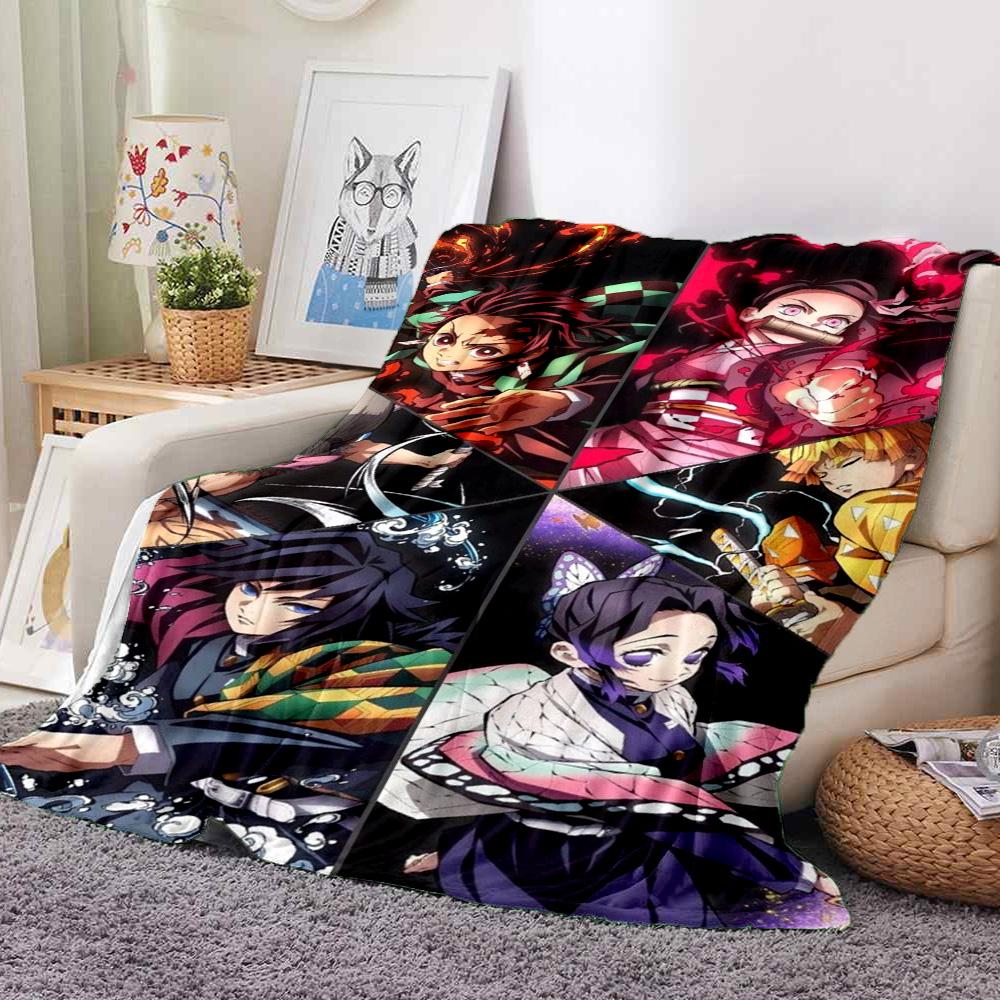 Demon Slayer Flannel Blanket Throw Blanket Soft Warm Sofa Bed Camping Car home Decor Unique Christmas Gift C9301449