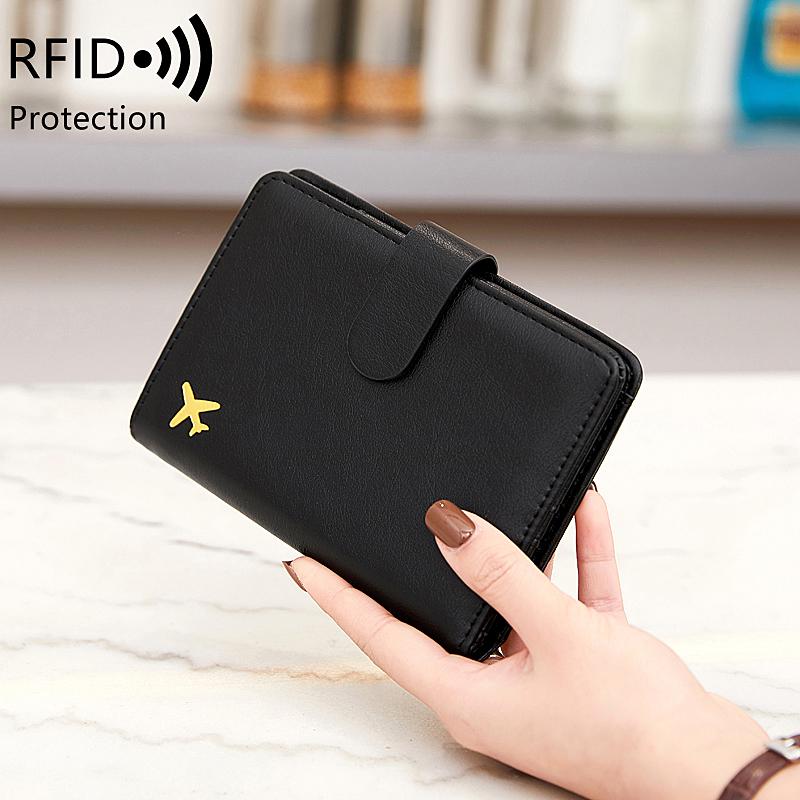 Набор для путешествий с RFID-защитой: держатель для паспорта и бирка для багажа из ПУ, 2 шт./набор, подходит для мужчин и женщин